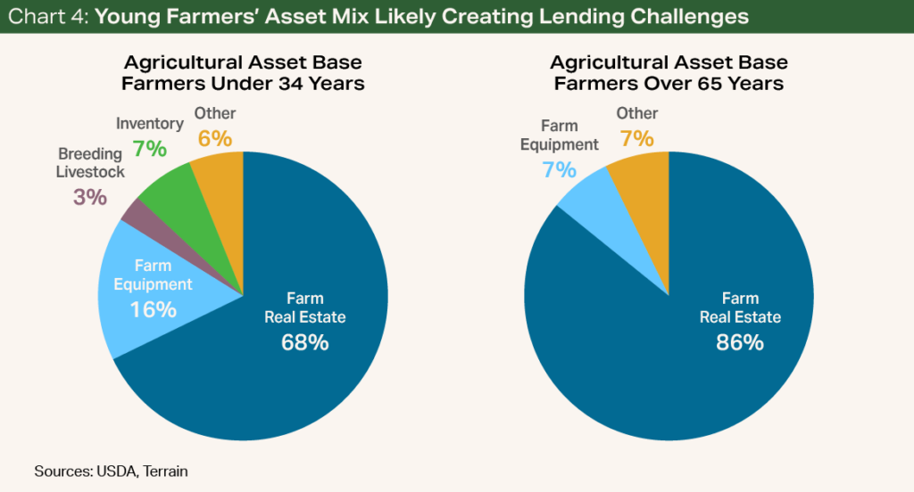 Chart 4 - Young Farmers' Asset Mix Likely Creating Lending Challenges Chart 4 - Young Farmers' Asset Mix Likely Creating Lending Challenges