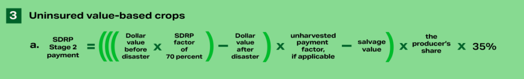 SDRP-2 Formula Set 1c - Uninsured value-based crops